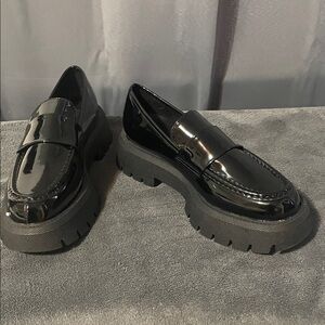 Boohoo Glossy Black Chunky Loafers
